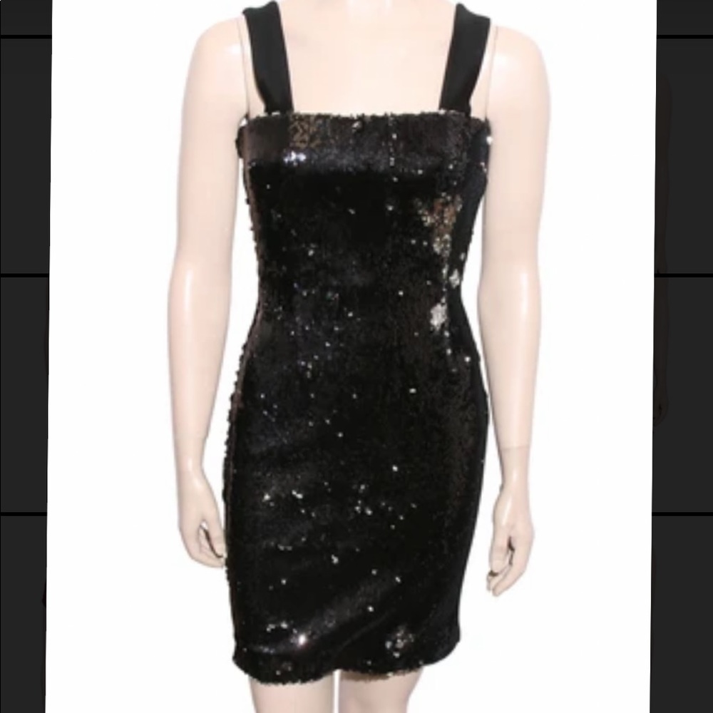 GALVAN Salar Black Sequin Mini Dress